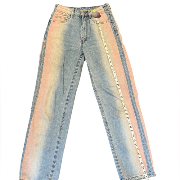 BDG high rise baggy jeans with pink and yellow wash size 25 Y2K 90’s grunge - Picture 4 of 6